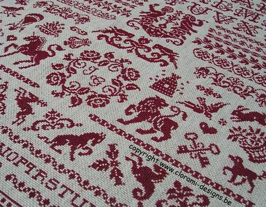 image du marquoir rouge au point de croix 