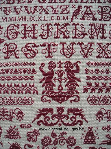 image du marquoir rouge au point de croix 