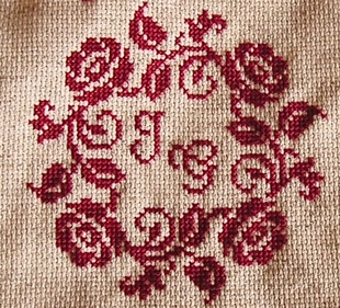 red sajou cross stitch alphabets and figures