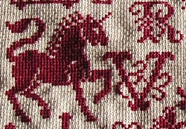 romantic red cross stitch alphabets